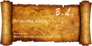 Broczky Lola névjegykártya